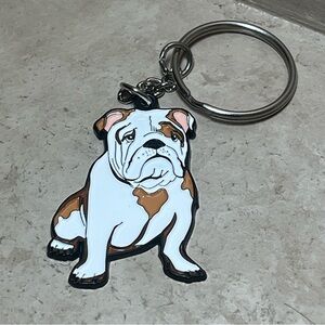 English bulldog enamel dog  keychain